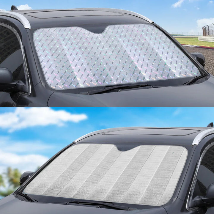 SOLVEX Pare-Soleil Auto | Protection UV & Protection Contre la Chaleur pour Pare-Brise Avant et Arrière | Aluminium Réfléchissant | Universel