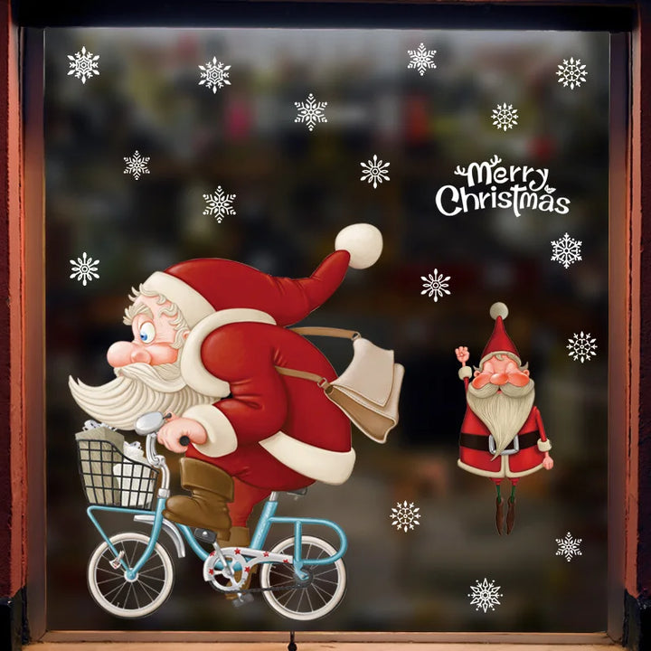LumiFrost | Autocollants de fenêtre de Noël 2025 | Père Noël & Sapin de Noël | Autocollants de fenêtre amovibles pour vitres & murs | Décoration festive pour Noël & Nouvel An
