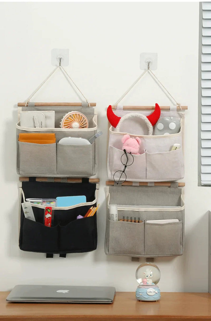 Stowilo Sac mural | Organisateur suspendu étanche | Coton-Lin | Pour sous-vêtements et petits objets