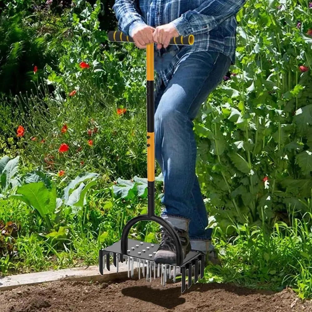 Verdex AirCore Pro Aérateur de pelouse 2-en-1 en acier | Avec 16 pointes et 8 carottes de sol | Pour jardin, pelouse et entretien du sol