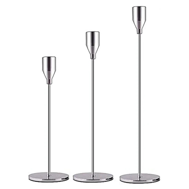 Ensemble de porte-bougies Luméa (3 pièces) | Design européen | Métal | 24–34 cm