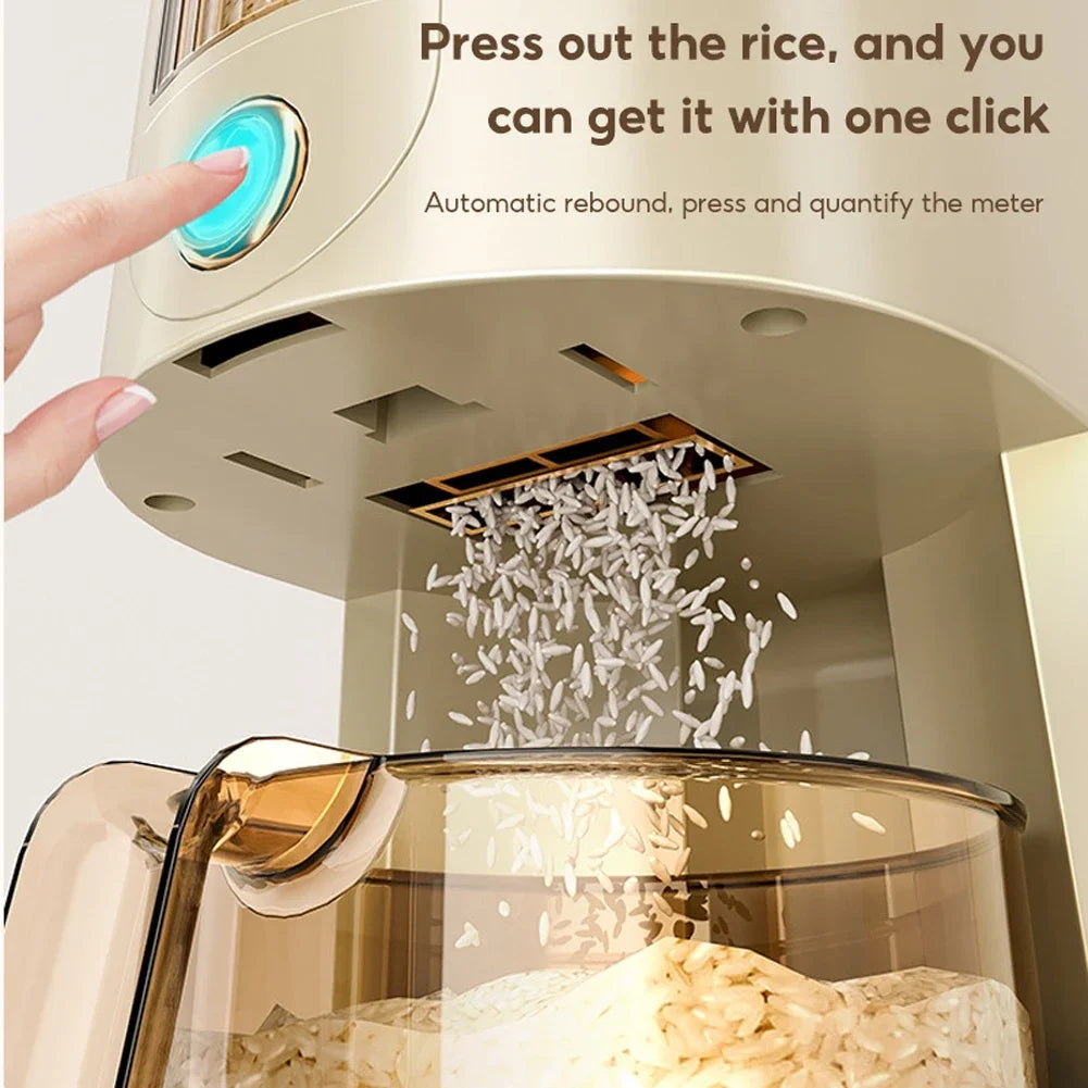 Distributeur de riz et de céréales GrainGuard | 5 kg / 10 kg | Automatique & Résistant aux insectes | Hermétique & Hygiénique