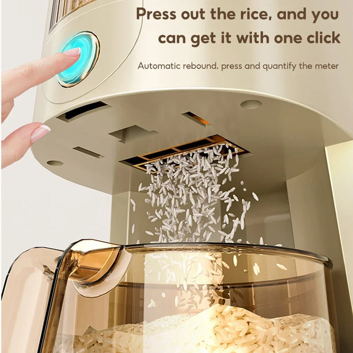 Distributeur de riz et de céréales GrainGuard | 5 kg / 10 kg | Automatique & Résistant aux insectes | Hermétique & Hygiénique