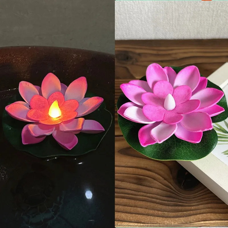 Lampe Lotus Flottante LUMILYA | Capteur d'eau LED | Lumière Blanc Chaud | Pour Étang, Jardin & Fêtes