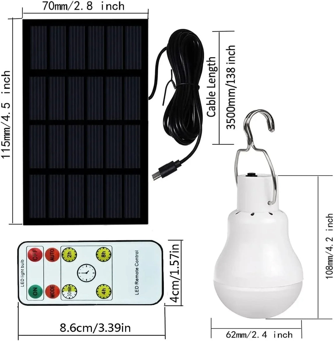 Lampe LED Solaire LumiCamp Pro | Rechargeable via USB & Solaire | Étanche IP55 | Solution d'éclairage portable avec fonction de variation