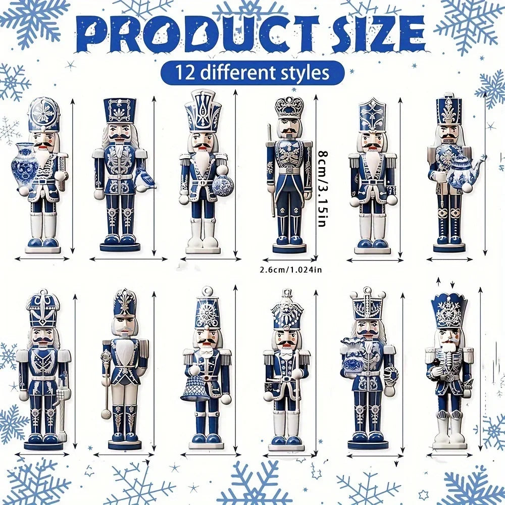 NutraWood Décorations de Casse-Noisette 12 pièces | Figurines en bois faites à la main | Décorations de Noël & déco | Traditionnelles & Charmantes