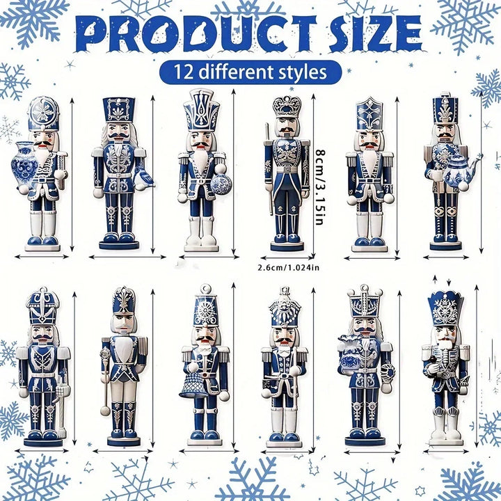 NutraWood Décorations de Casse-Noisette 12 pièces | Figurines en bois faites à la main | Décorations de Noël & déco | Traditionnelles & Charmantes