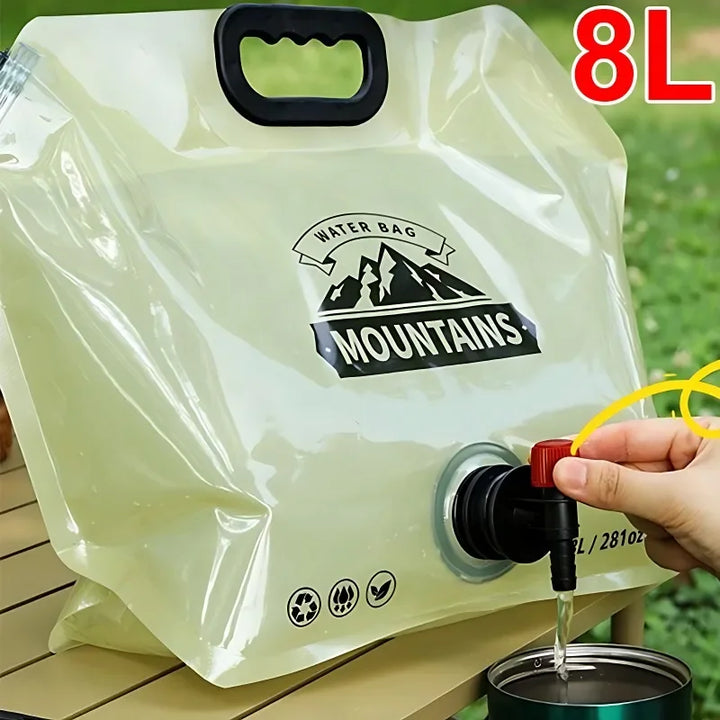 HydraPakx Sac à eau pliable 8 L | Avec poignée et bec verseur | Pour camping, randonnée et activités en plein air