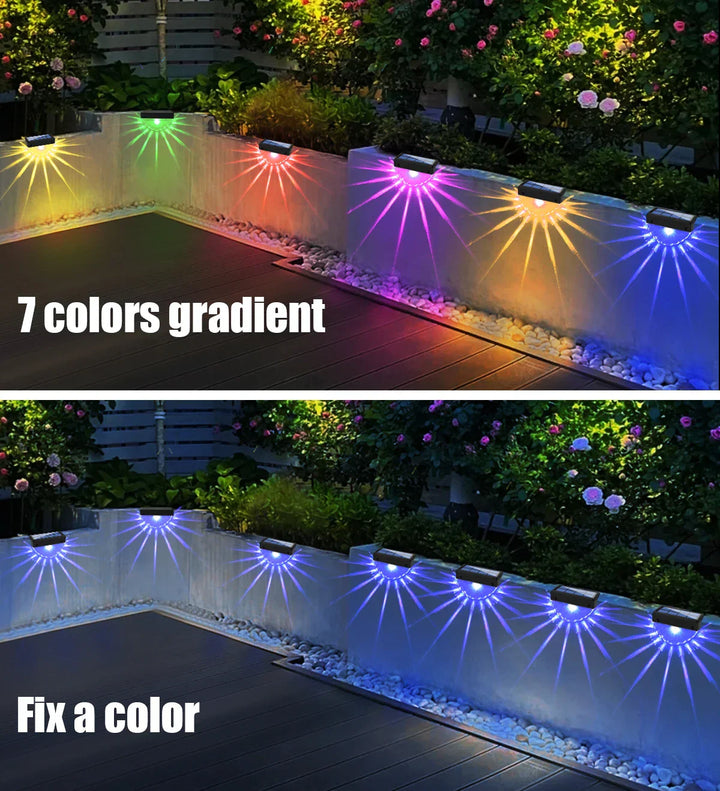 Lampes solaires à LED Lumora Step | Changement de couleur ou blanc chaud | Résistantes aux intempéries IP44 | Pour escaliers, clôtures et terrasses