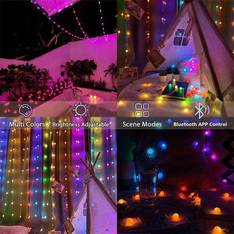 Lumavo Guirlande LED Smart RGBIC | Alimenté par USB | Changement de couleur & Mode musique | Pour jardin & déco