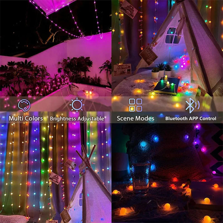 Lumavo Guirlande LED Smart RGBIC | Alimenté par USB | Changement de couleur & Mode musique | Pour jardin & déco