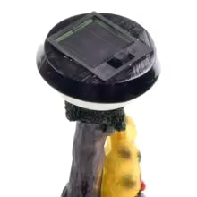 SOLARIA Figurine de Jardin Animaux | Statue Décorative Solaire en Résine | Avec Pot de Fleurs & Lumière LED | 12 × 6 × 6 cm