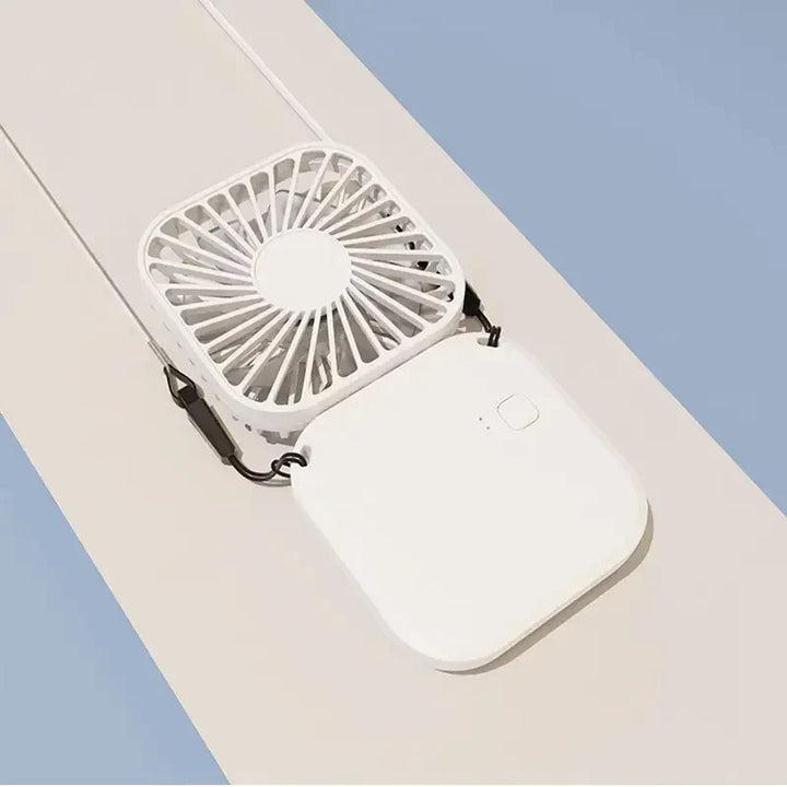 Ventilateur de cou pliable Coolique MirrorFan | Rechargeable USB | Avec miroir de maquillage | 3 vitesses | Silencieux et portable