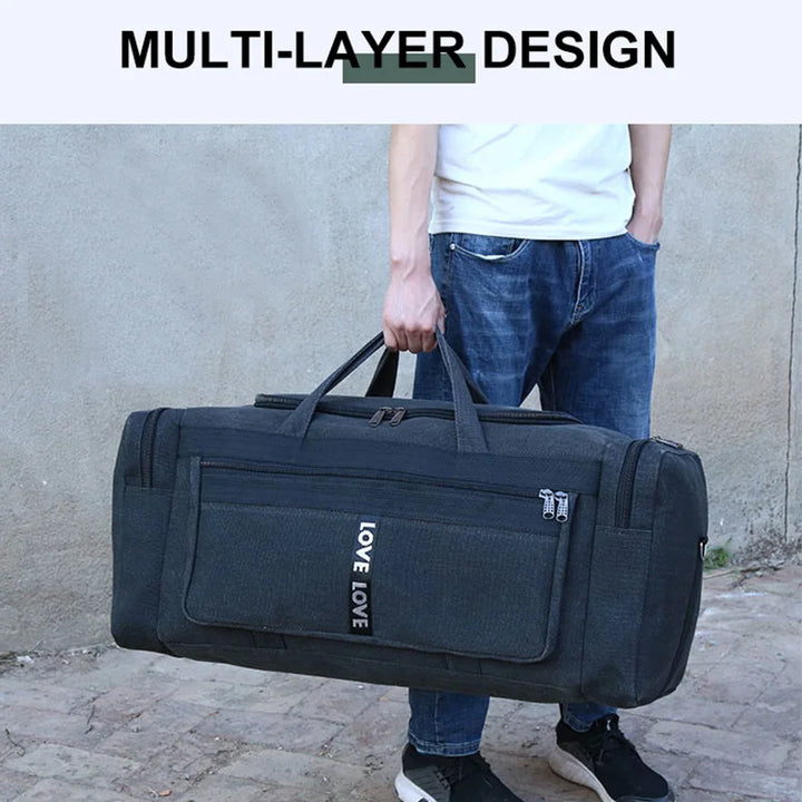 Sac de voyage Bravion GearBag | XL Sac de sport et d'entraînement en toile imperméable | Sac à bandoulière pour hommes | 80×26×36 cm ou 60×23×32 cm