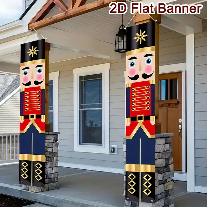 Bannière de porte RoyalNut Casse-Noisette | Décoration de Noël 2025 | Suspendue & Résistante aux intempéries | Pour Intérieur & Extérieur | Nouvel An 2026