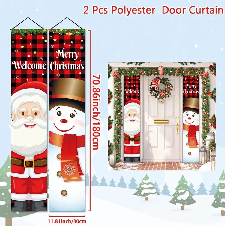 Bannière de porte de Noël | Écriture Joyeux Noël | Décoration suspendue pour la maison | Décoration de porte festive 2025/2026