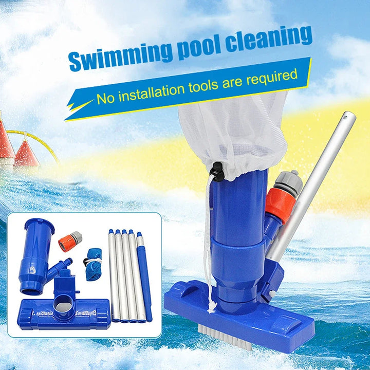 AquaRein Set de Nettoyage pour Piscines et Étangs | Aspirateur Sous-Marin | Inclus Prise EU | Pour Piscines et Aquariums
