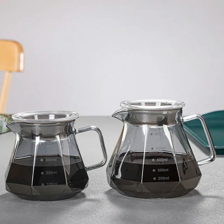 AromaCloud Cafetière | Set Pour Over | Verre Borosilicaté | 400 ml & 600 ml