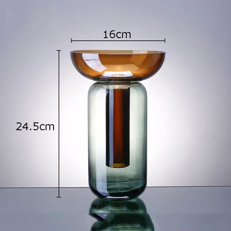 Aurelia | Vase en verre avec dégradé de couleurs | Amovible & Moderne | Pour fleurs coupées & fleurs artificielles