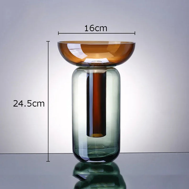 Aurelia | Vase en verre avec dégradé de couleurs | Amovible & Moderne | Pour fleurs coupées & fleurs artificielles