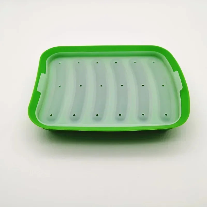 SausiForm | Moule à saucisse en silicone avec couvercle | Alimentaire & Résistant à la chaleur | 17,5×13,5×3,5 cm
