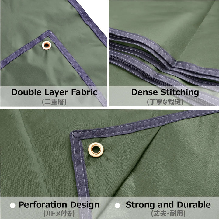 TrekVario Toile de tente imperméable pour camping et extérieur | Tapis de sol, protection solaire et couverture de pique-nique en tissu Oxford robuste