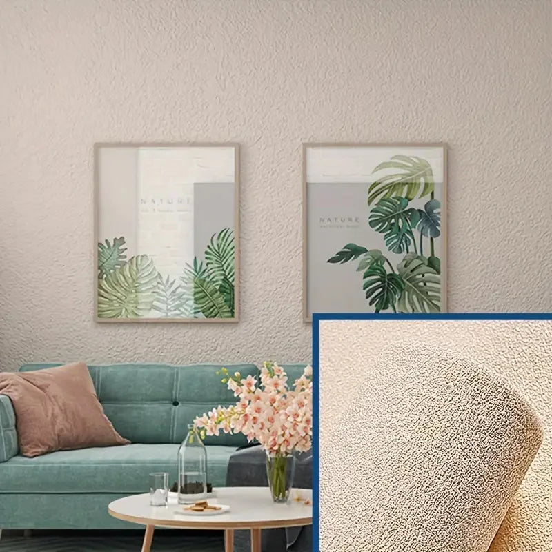 Papier peint 3D en lin autocollant Linovera | Imperméable, résistant à la moisissure & amortissant | Idéal pour le salon, la chambre & la cuisine