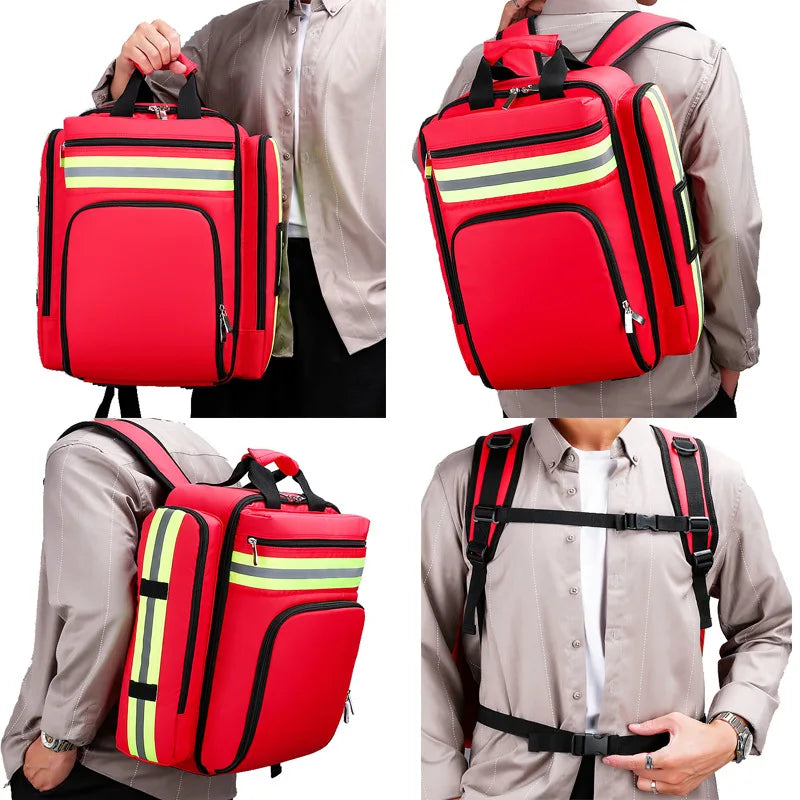 Sac à dos d'urgence SafePak Rescue+ | Étanche & Réfléchissant | Pour premiers secours & survie | 45×35×15 cm