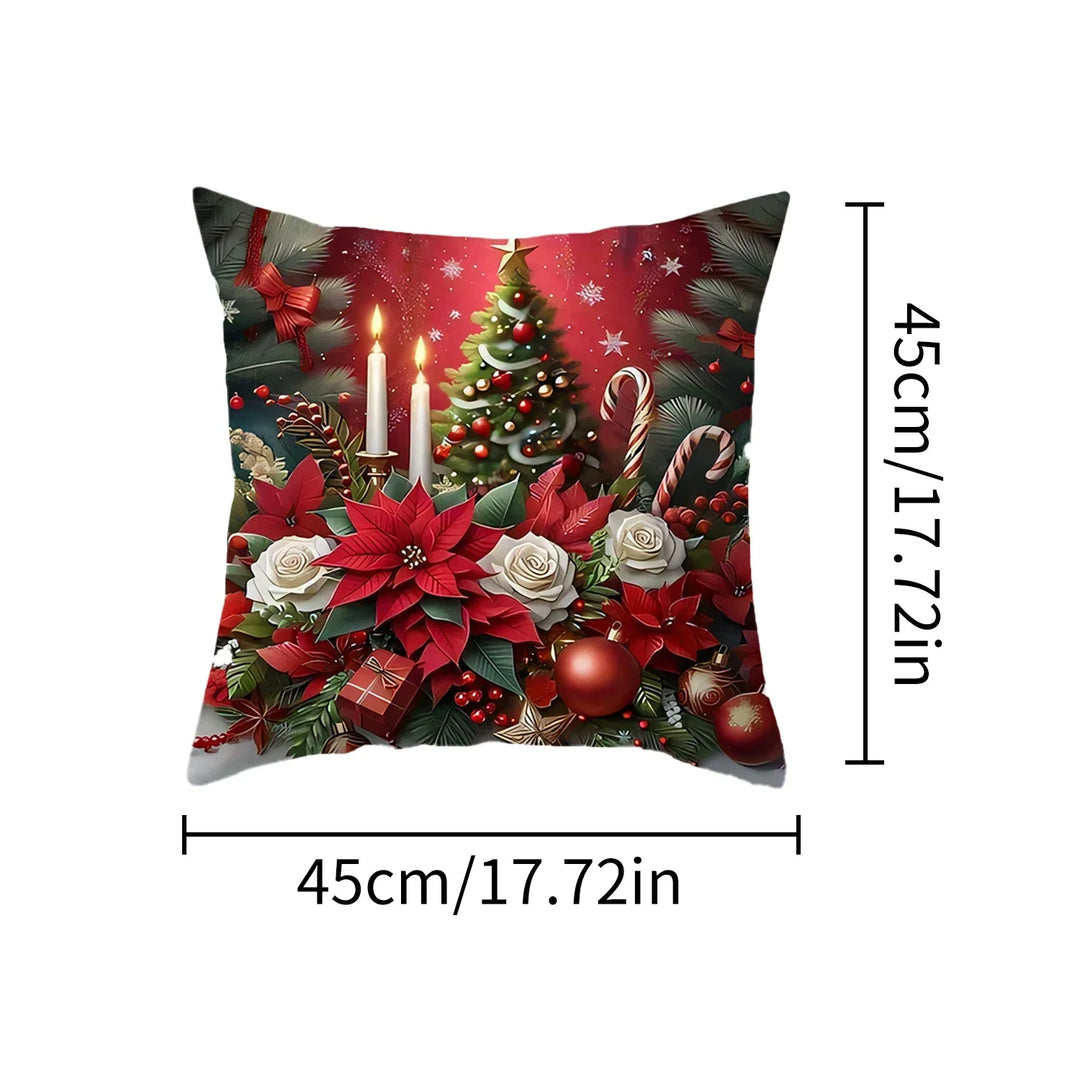 Housse de coussin de Noël Lunavia | Impression 2D | Design Père Noël | 45×45 cm | Décoration de Noël festive & idée cadeau