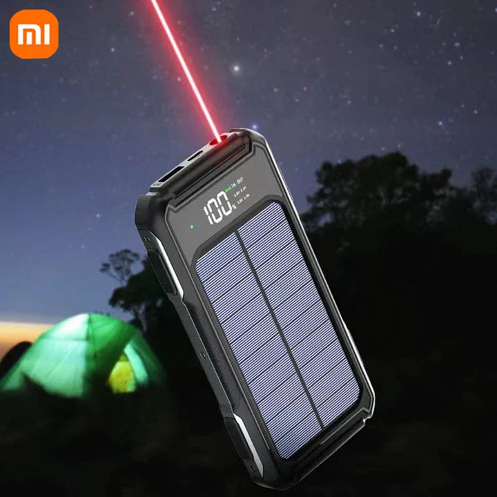 Powerbank Solaire Voltora 200K | 200.000mAh | Câble 4-en-1 | Charge Rapide & LED d'Urgence | Pour iPhone & Samsung