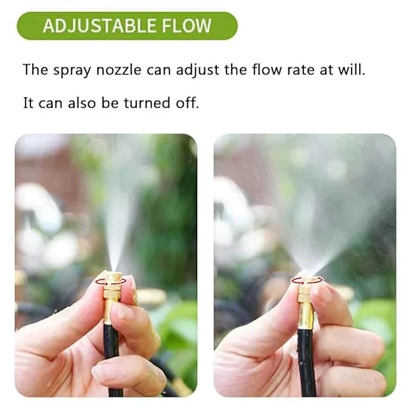 AquaFlex Pro360 Système d'irrigation automatique 20 m | Buses de pulvérisation réglables à 360° | Kit d'irrigation par brumisation DIY | Pour jardin, potager & terrasse