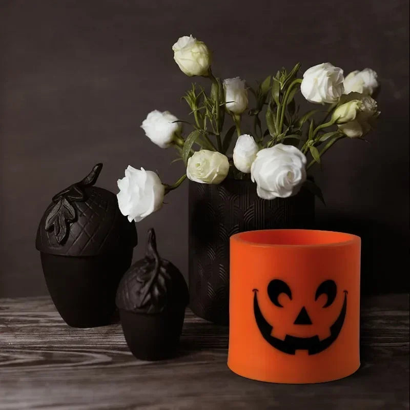 SpukLicht | Bougies LED en design fantôme | Set de 6 | Lumière jaune vacillante | Décor Halloween