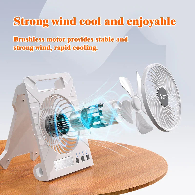 Ventilateur de Camping Solaire | Panneau Solaire Pliable | Powerbank & Lumière LED | Ultra-Léger  Marque: VenturioX