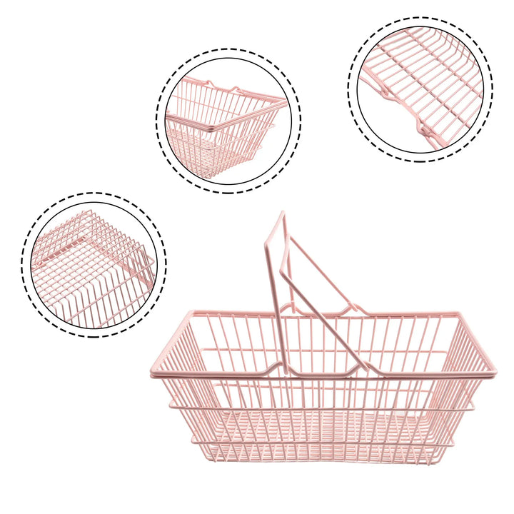 Deko-Métal Panier Roseliné CharmKorb | Panier de rangement en rose | En 3 tailles (S/M/L) | Pour cosmétiques, bureau & chambre d'enfant
