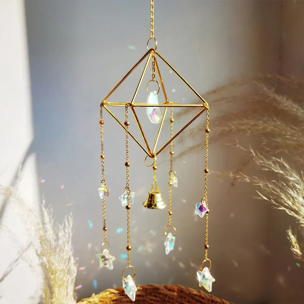 Lunora | Attrape-soleil en cristal | Pendule décoratif arc-en-ciel | Verre & Métal | 20 cm