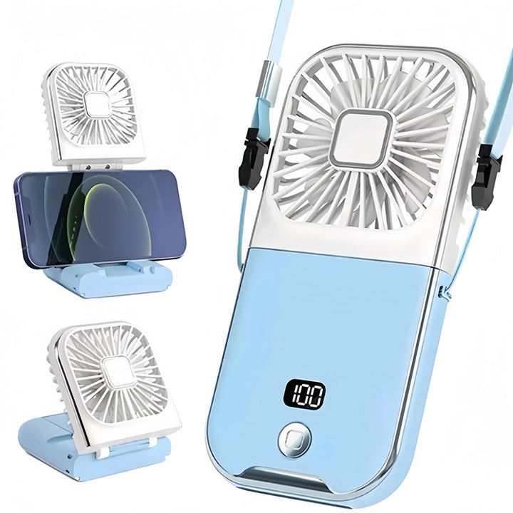 Luftigo Ventilateur USB Portable | Affichage Numérique | Fonction de Rotation Inversée & Modes de Vent Multiples | Compact & Rechargeable