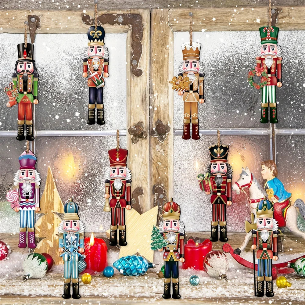 Holzglanz | Ornement de Noël Casse-Noisette | Ensemble de 12 pièces | Ornamental en bois à suspendre | Décoration de sapin et déco pour Noël 2024/2025
