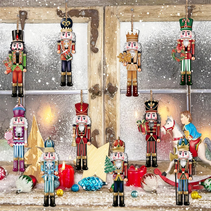 Holzglanz | Ornement de Noël Casse-Noisette | Ensemble de 12 pièces | Ornamental en bois à suspendre | Décoration de sapin et déco pour Noël 2024/2025