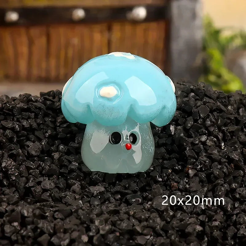 Mycoria Mini-Champignons 6 pièces | Figurines décoratives lumineuses | Résine | Pour jardin féerique, paysages de mousse & maison de poupées