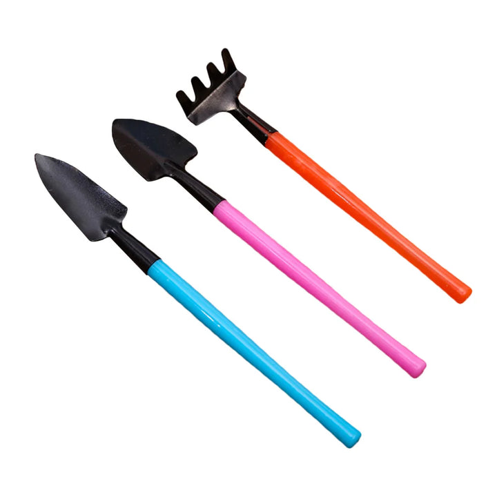 Florinita Ensemble d'outils de jardinage miniatures 3 pièces | Petite pelle, râteau & pelle | Pour plantes d'intérieur & bonsaïs | Longueur 22 cm