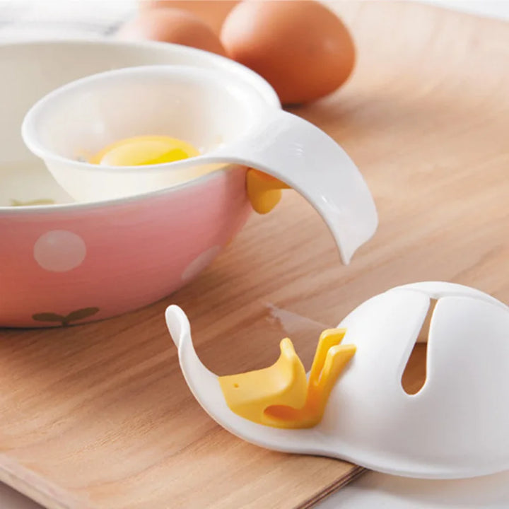 Claregg Séparateur de blanc d'œuf avec support en silicone | Alimentaire et sans BPA | Pour séparer rapidement et proprement le jaune et le blanc d'œuf | Blanc