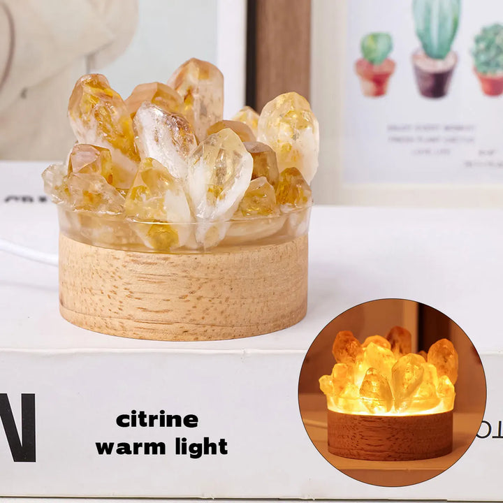 Lampe en cristal de pierre naturelle | Fait main | Décoration Feng Shui & Bien-être | 150–200 g