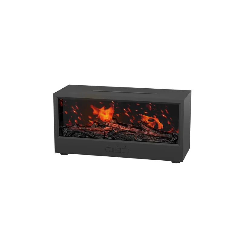 Diffuseur d'arôme Flamora Kamin | Humidificateur de 150 ml avec effet flamme LED & télécommande | Mode sans eau avec arrêt automatique | Diffuseur d'huile parfumée