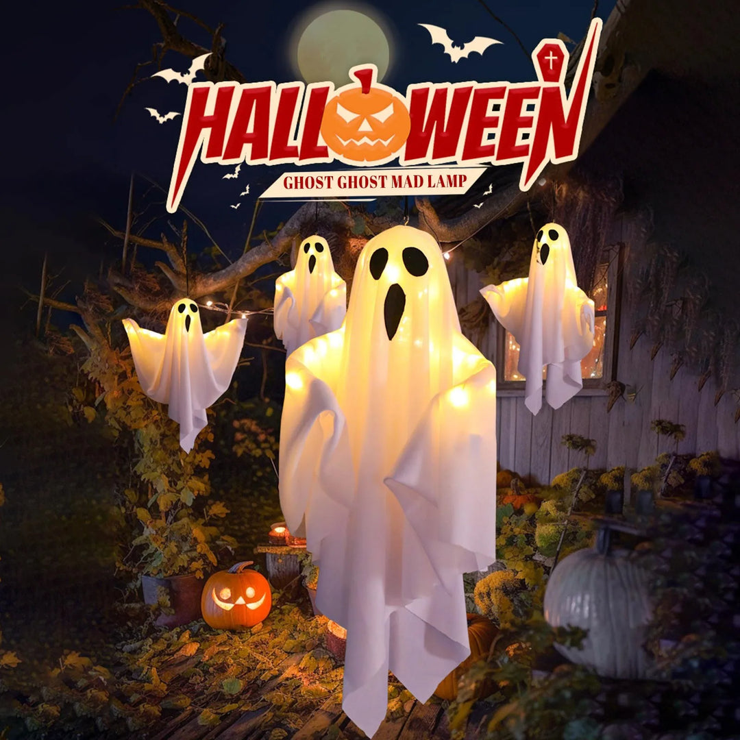 Décoration suspendue Halloween FantômeHorreur | 50×40 cm Fantôme effrayant | Décoration suspendue effrayante pour jardin, maison et fête
