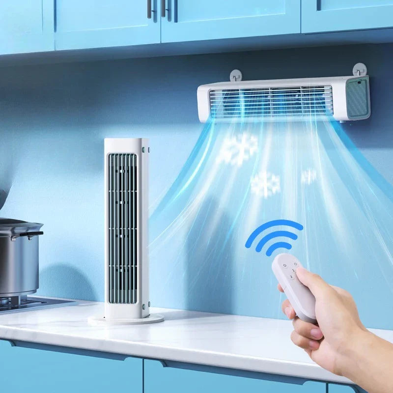Ventilateur mural AeroSilence FlexFan | Ventilateur USB sans pales avec télécommande | 3 vitesses & mode oscillant | Batterie de 3000 mAh | Silencieux & moderne – pour bureau & maison