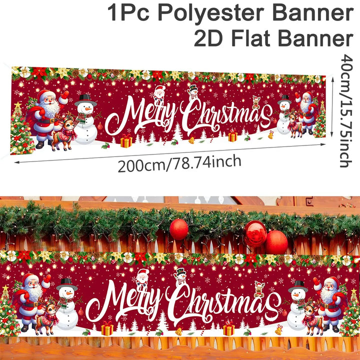Bannière de Noël FestiJoy | Joyeux Noël & Bonne Année 2025/2026 | Décoration intérieure & extérieure | Résistante aux intempéries & Réutilisable