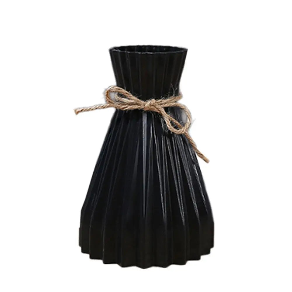 Vase à fleurs en plastique moderne | Design taille créatif | Léger & décoratif | 12×17,5×7 cm