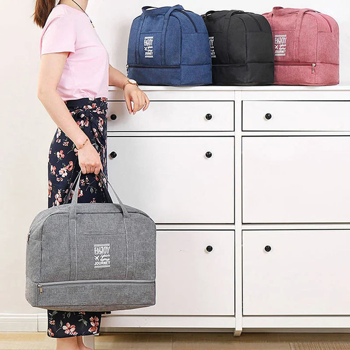 Lugviva Sac de voyage pliable pour femmes | Grand sac de week-end en tissu Oxford | Sac à main pour voyages, quotidien et sport