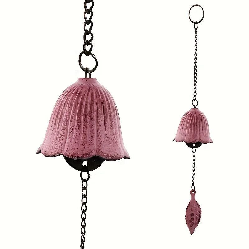 KazeBell | Carillon japonais en fonte | Design rétro en forme de feuille | Pour balcon et jardin