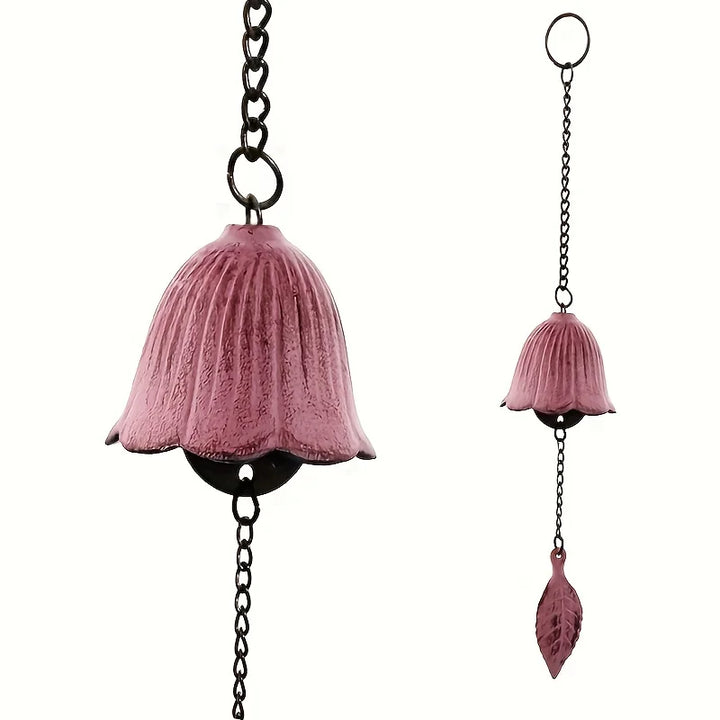 KazeBell | Carillon japonais en fonte | Design rétro en forme de feuille | Pour balcon et jardin